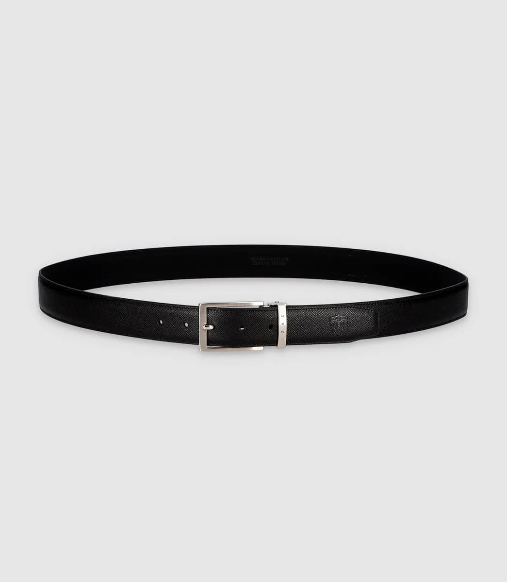 Ceinture réversible 35mm noire et noire mate CRISTAUX