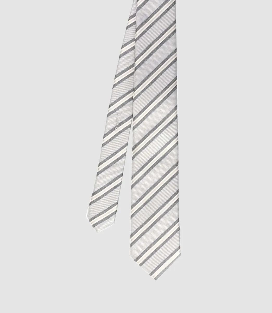 Cravate basique 7cm en soie grise TRISTAN
