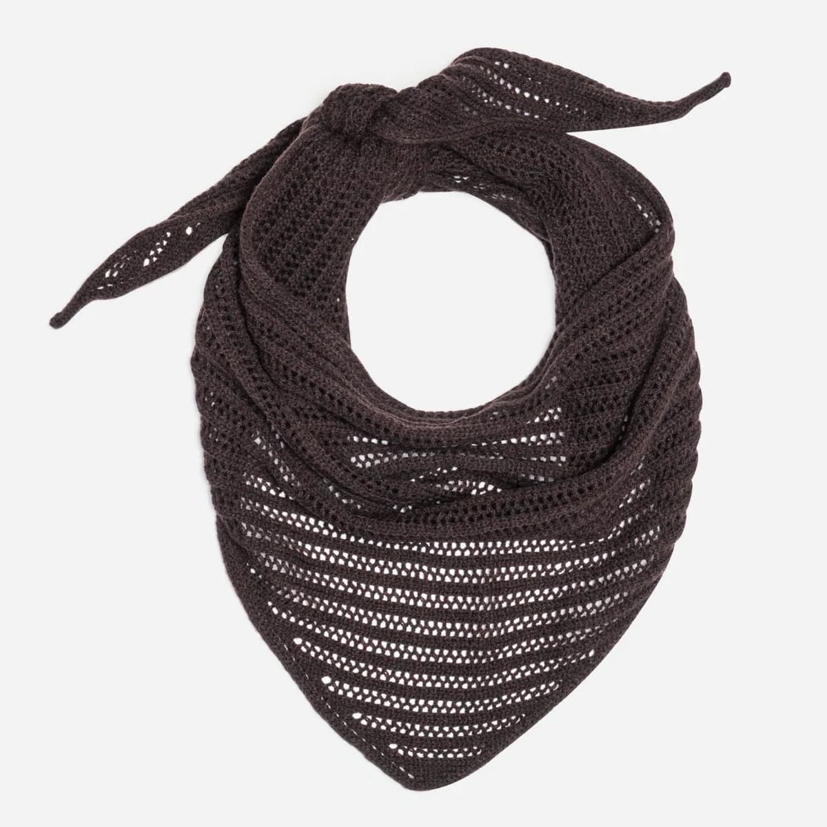 Foulard marron tricot ajouré