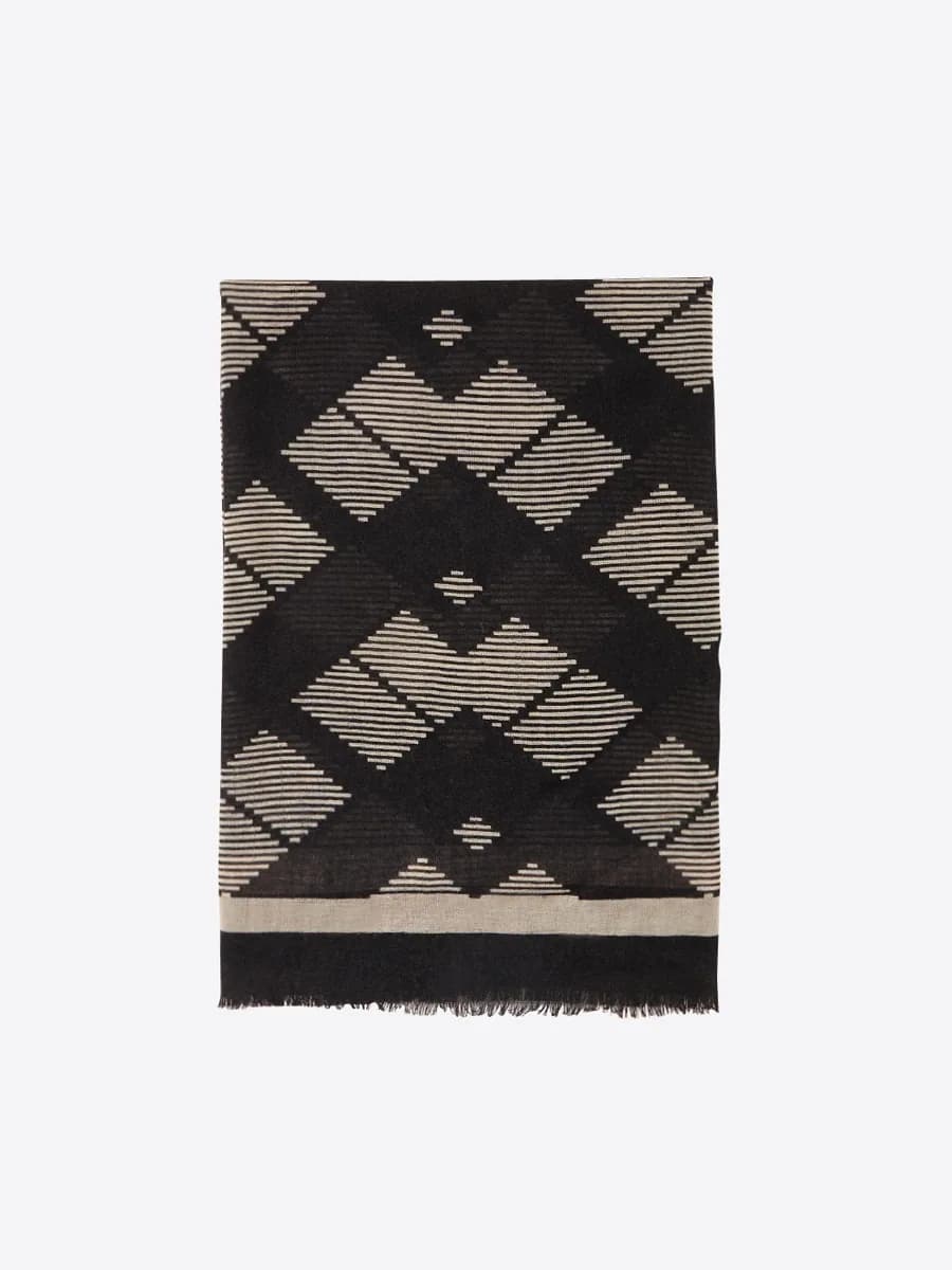 Echarpe à motif géometrique 100% laine