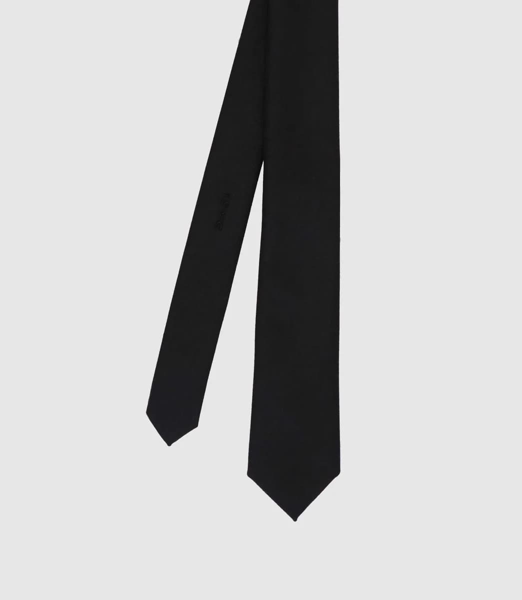 Cravate unie slim 5 cm noir MATA