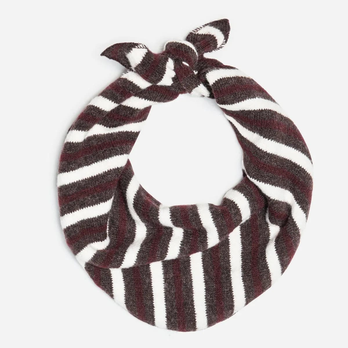 Foulard marron tricot rayé