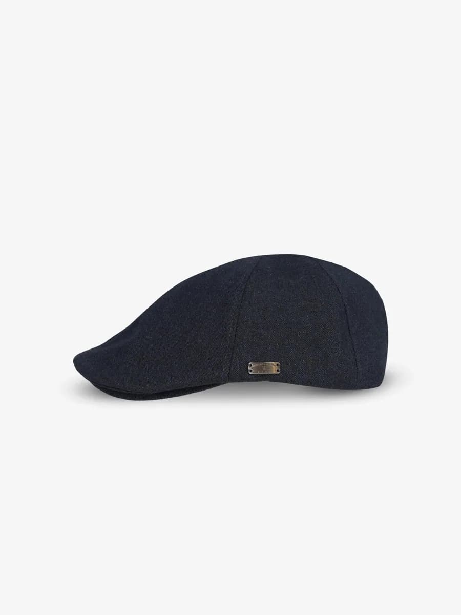 Chapeau Gavroche tissu faux uni marine