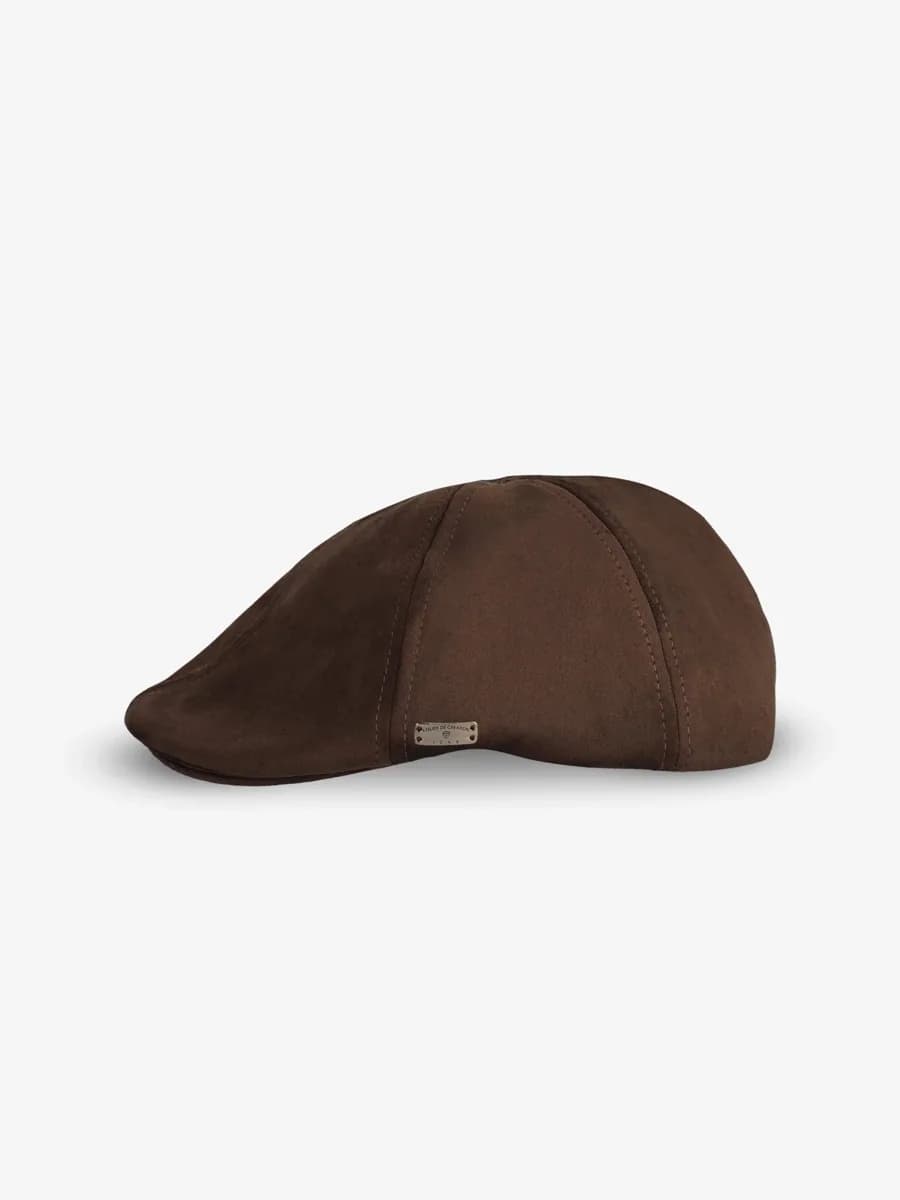 Chapeau Gavroche unie en suede marron