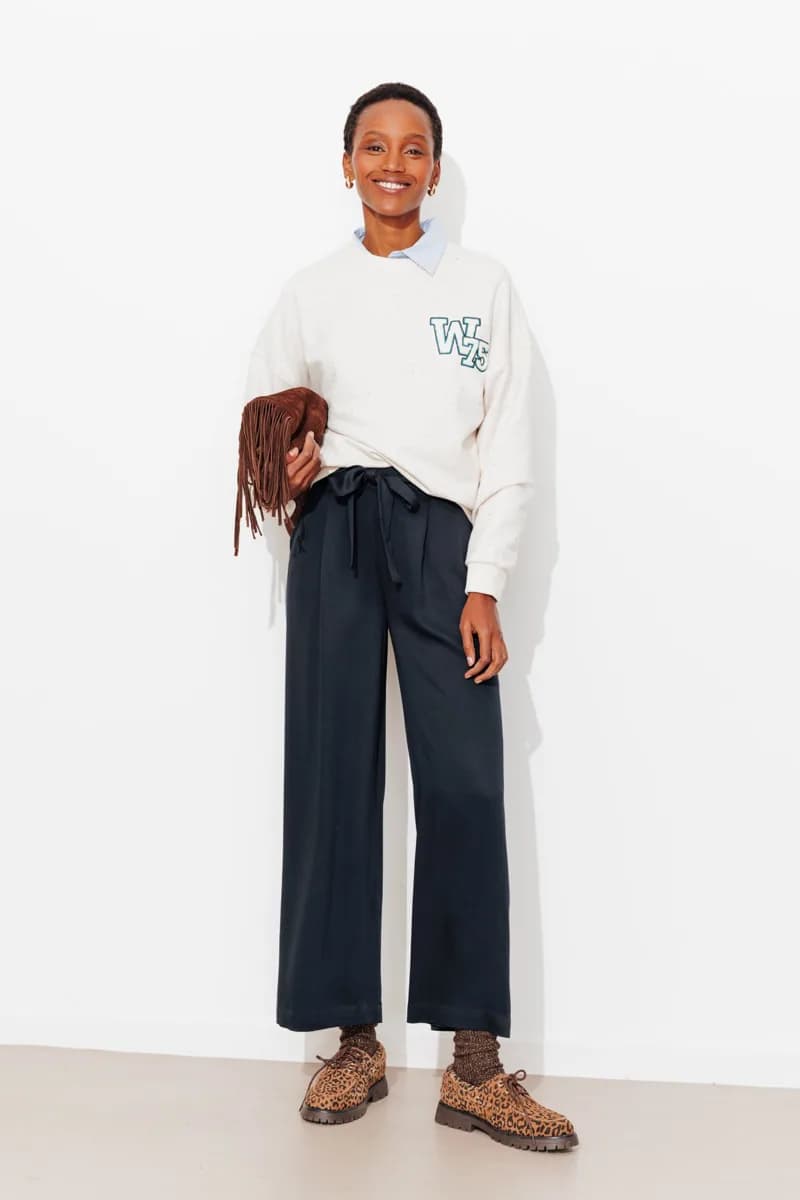 Pantalon large ceinturé Femme
