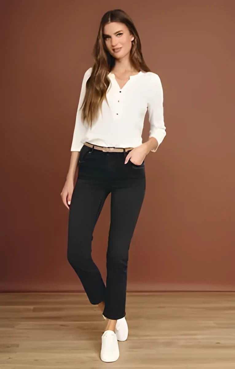 Jean gris coupe slim avec ceinture – Anthracite