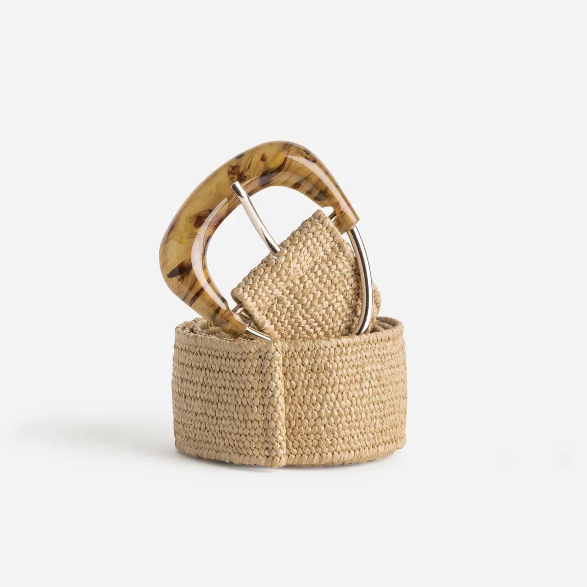 Ceinture beige tressée