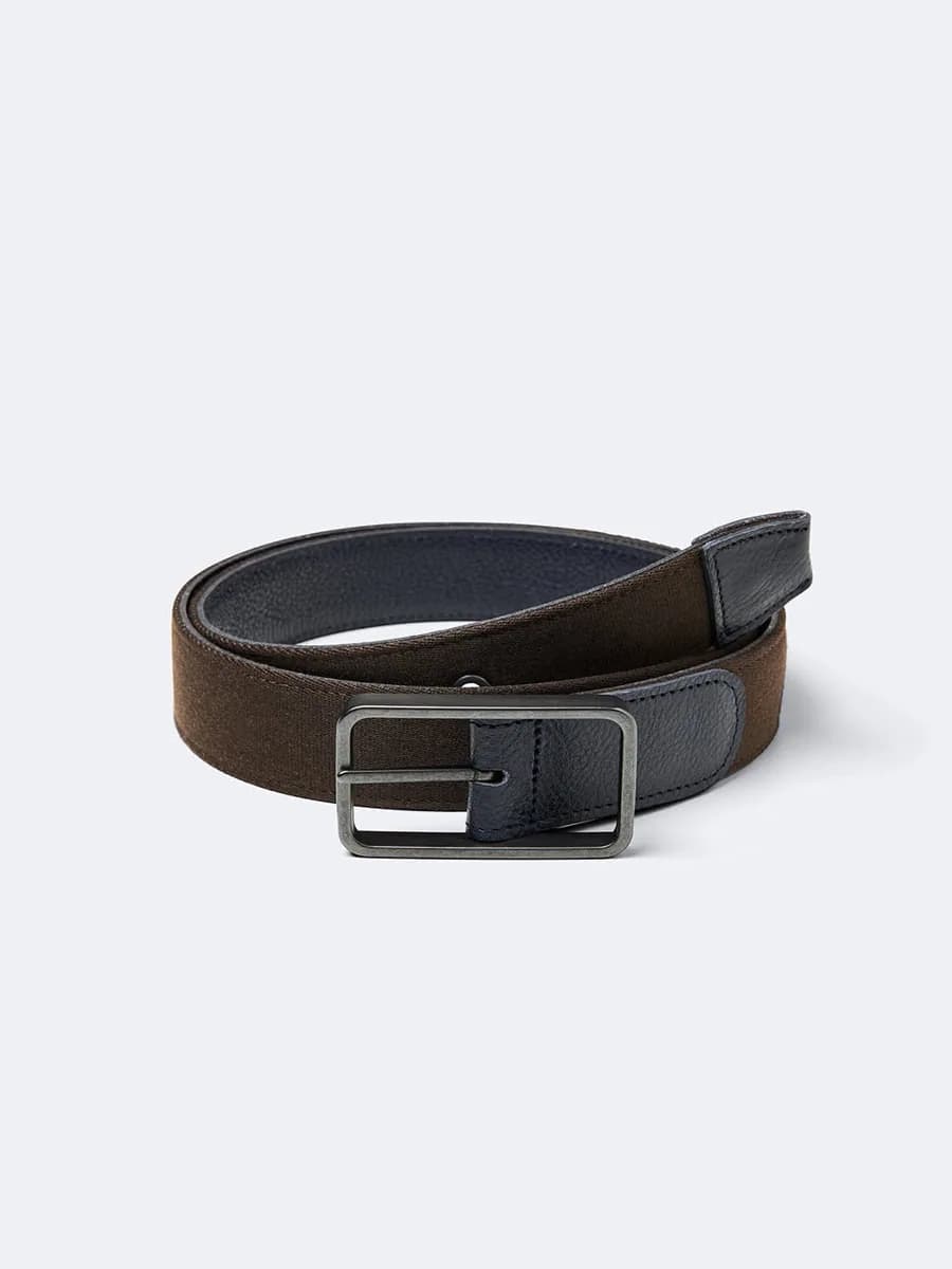 Ceinture en cuir lisse réversible