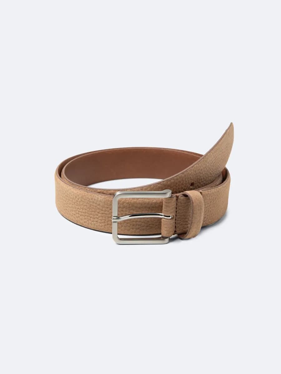Ceinture en cuir nubuck grainé