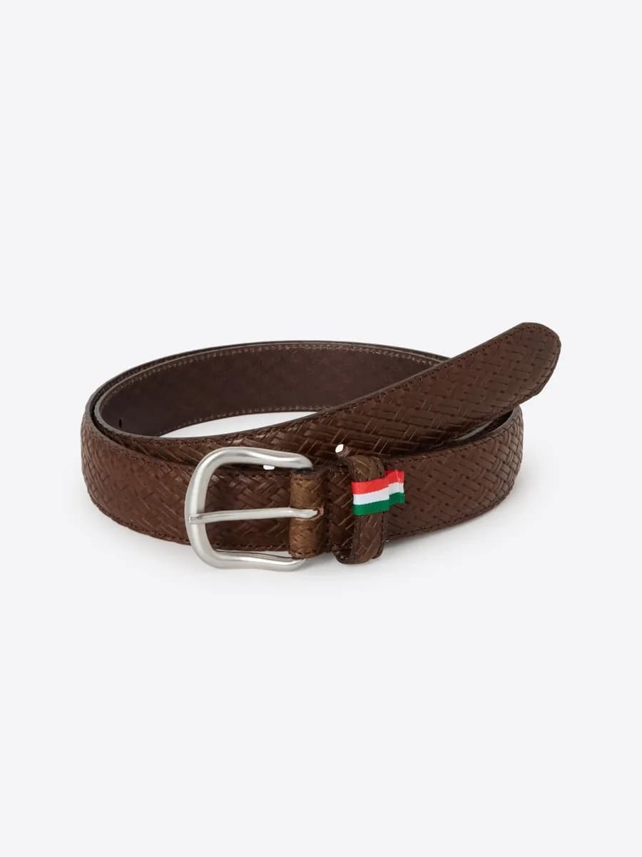 Ceinture tressée en cuir