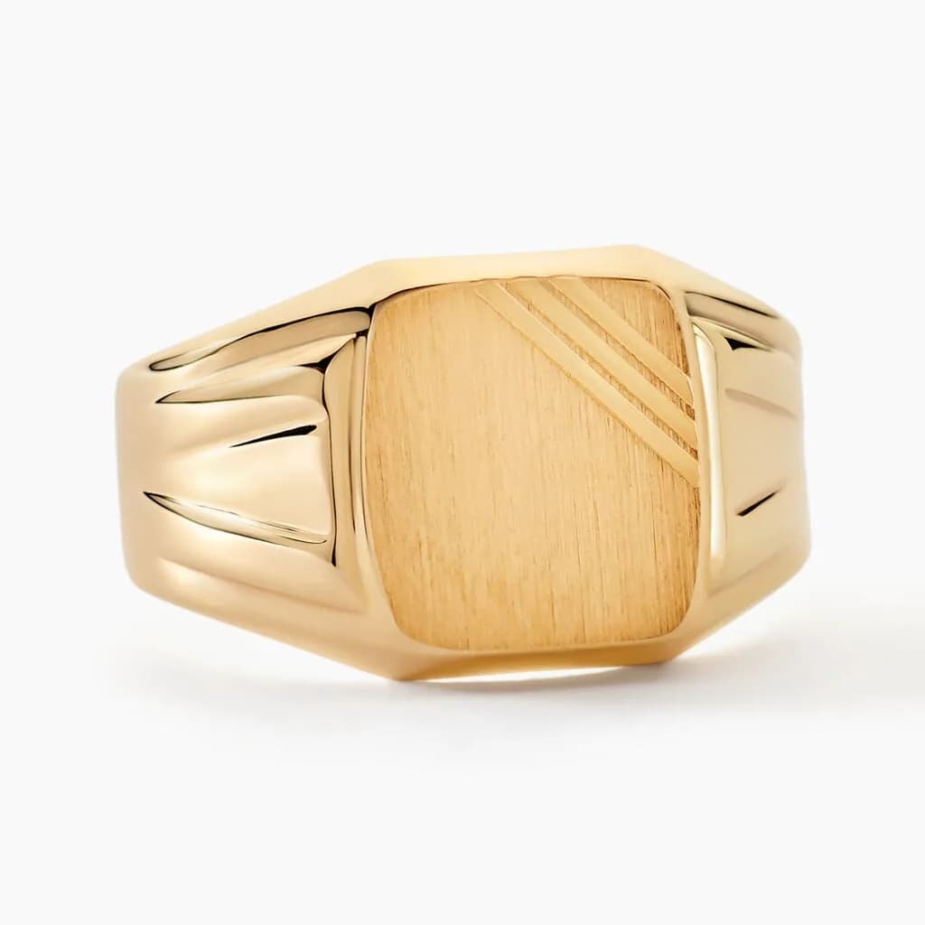 Bijou Chevalière Goliath Carree Diamantee Or Jaune