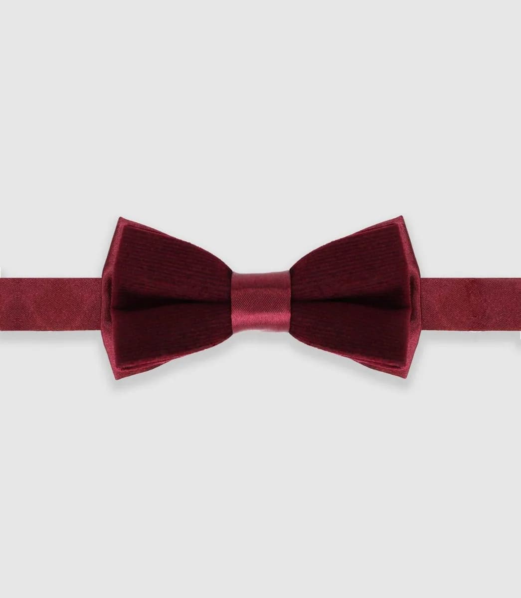 Nœud papillon effet satin bordeaux NPDUOTARKAN