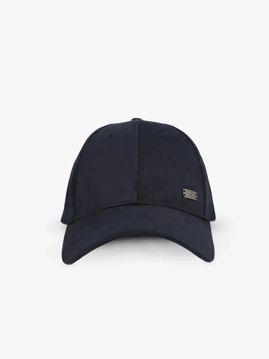 Casquette unie en suede marine