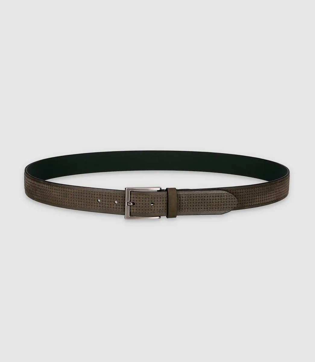 Ceinture 35mm en cuir kaki CRAIE