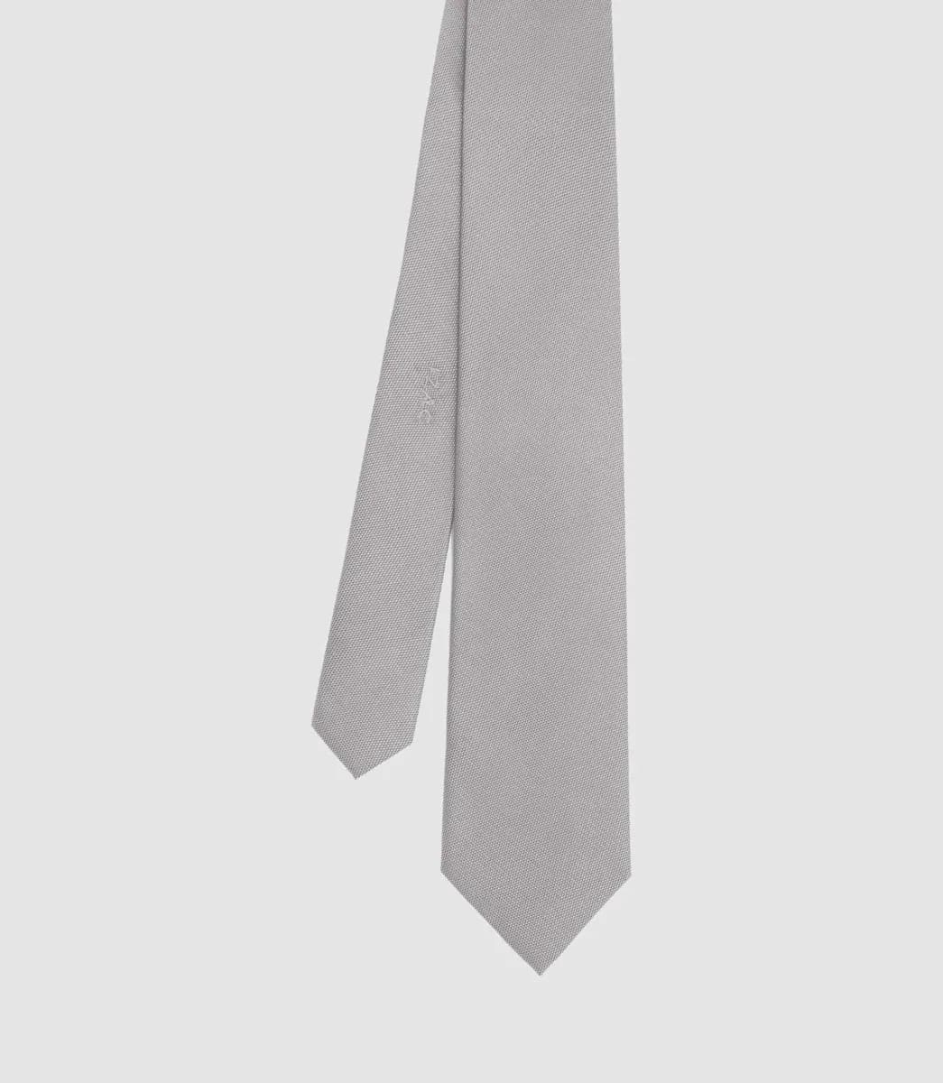 Cravate basique 7cm gris-clair MARTINE