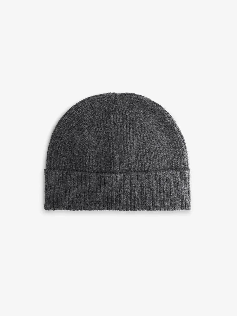Bonnet en maille côtelée anthracite