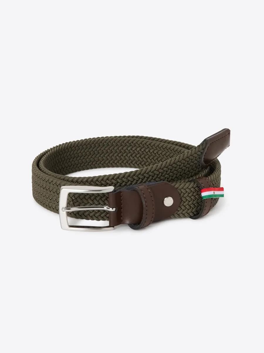 Ceinture tressée élastique bi-matière