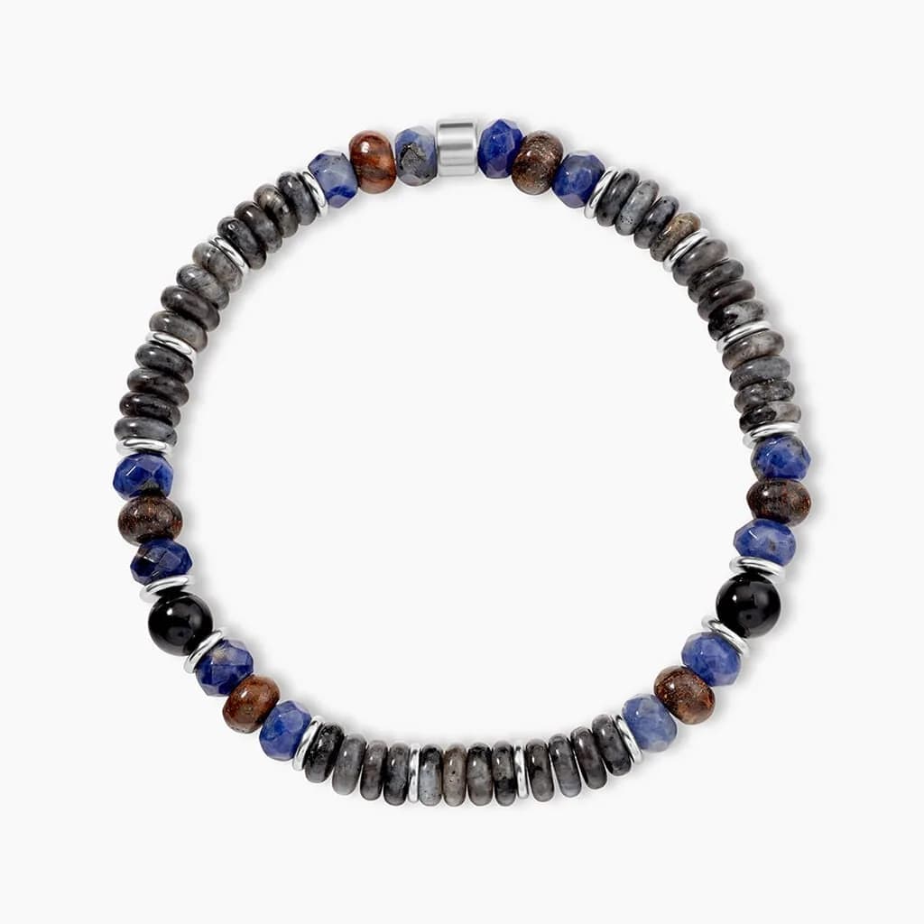 Bracelet Naturel Autres Tricolore Labradorite Sodalite Bronzite