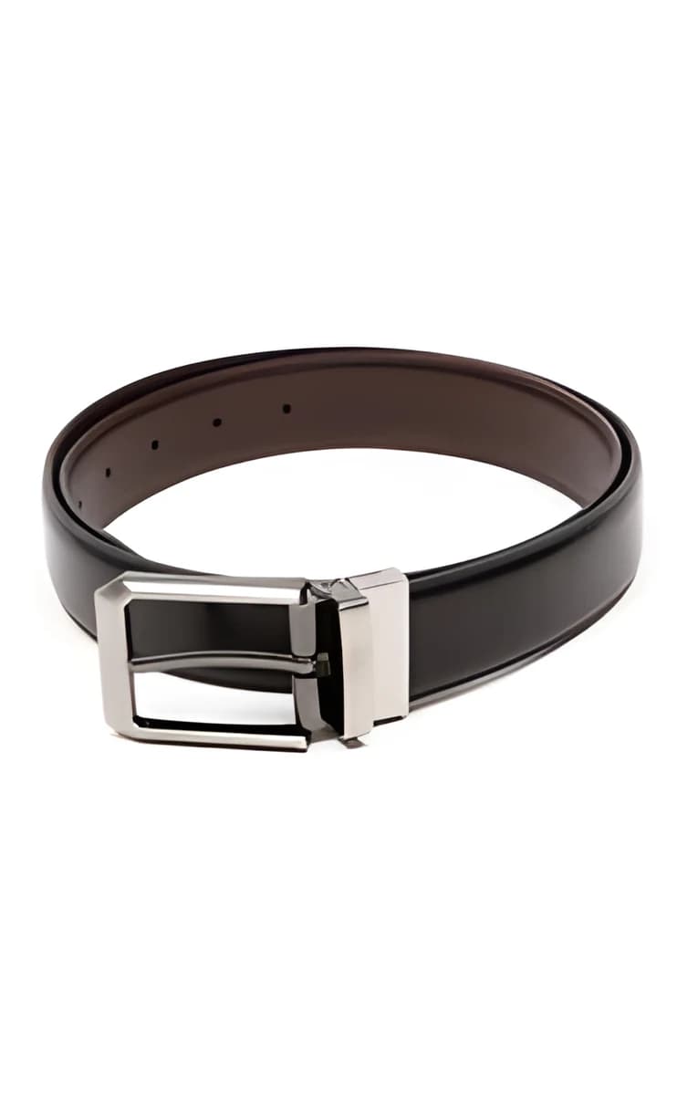 Ceinture réversible en cuir Bigsquare – Noir