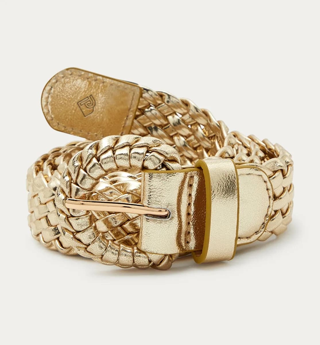 Ceinture tressée dorée Femme
