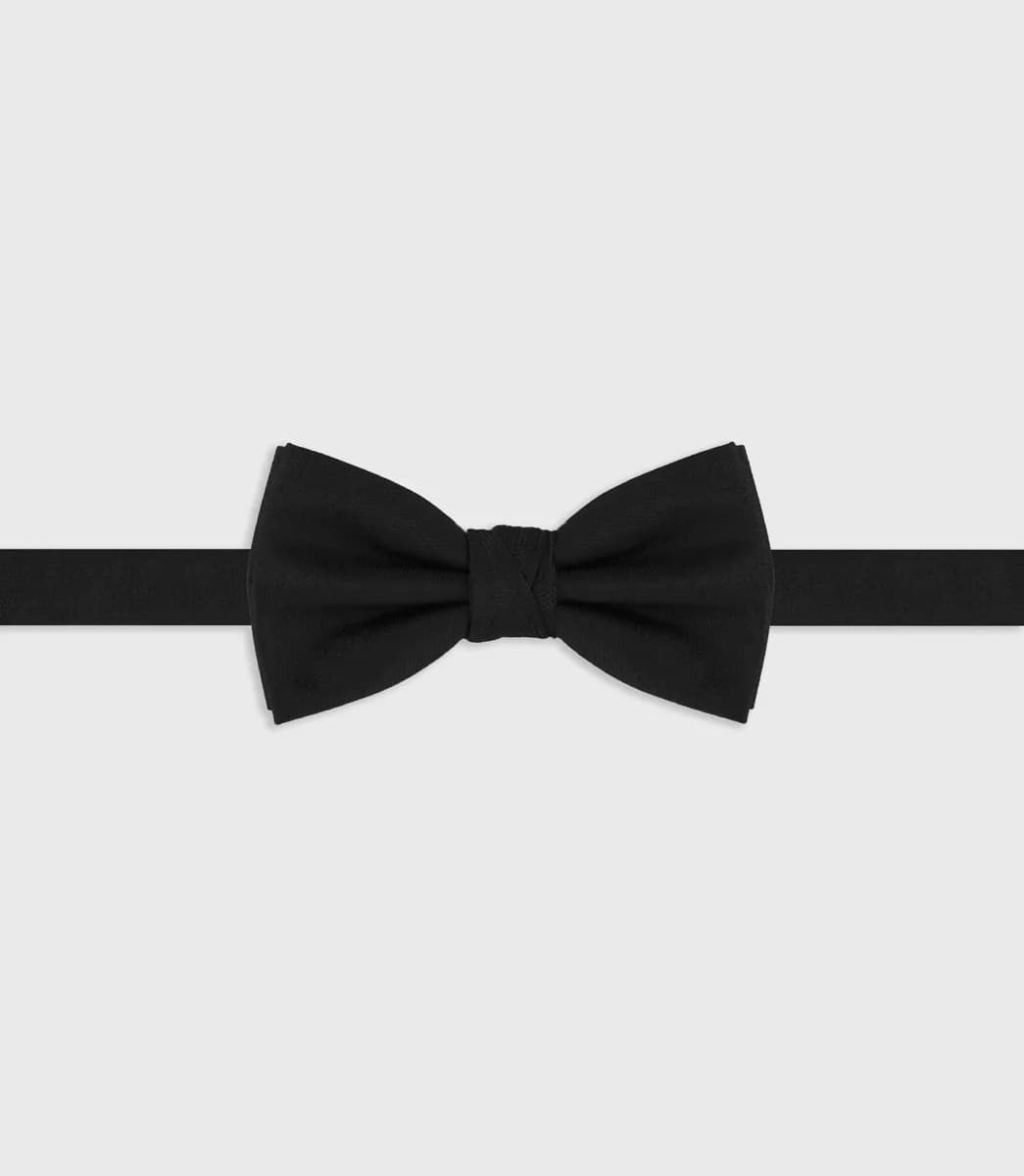 Nœud papillon en soie uni noir