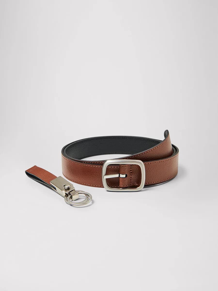 Coffret ceinture et porte-clé en cuir