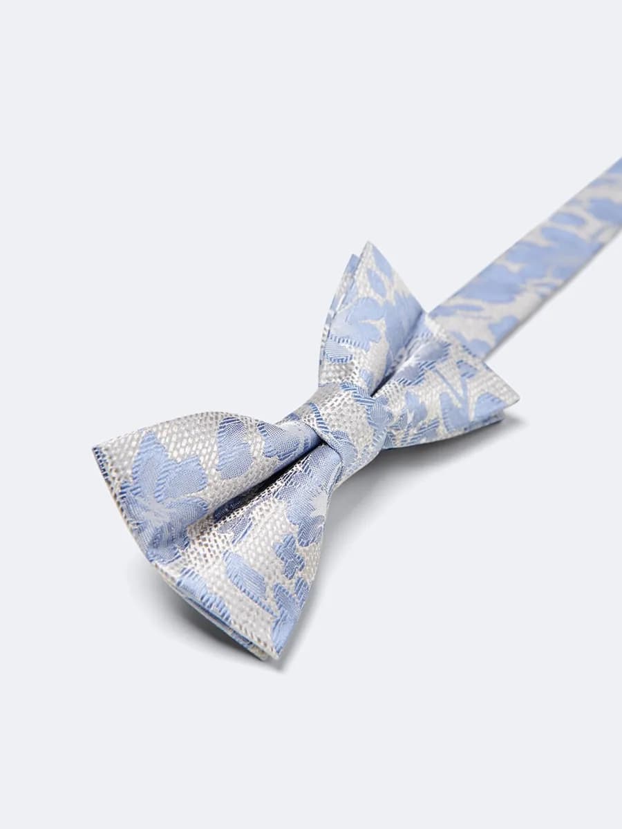 Noeud papillon 100% soie fleuri