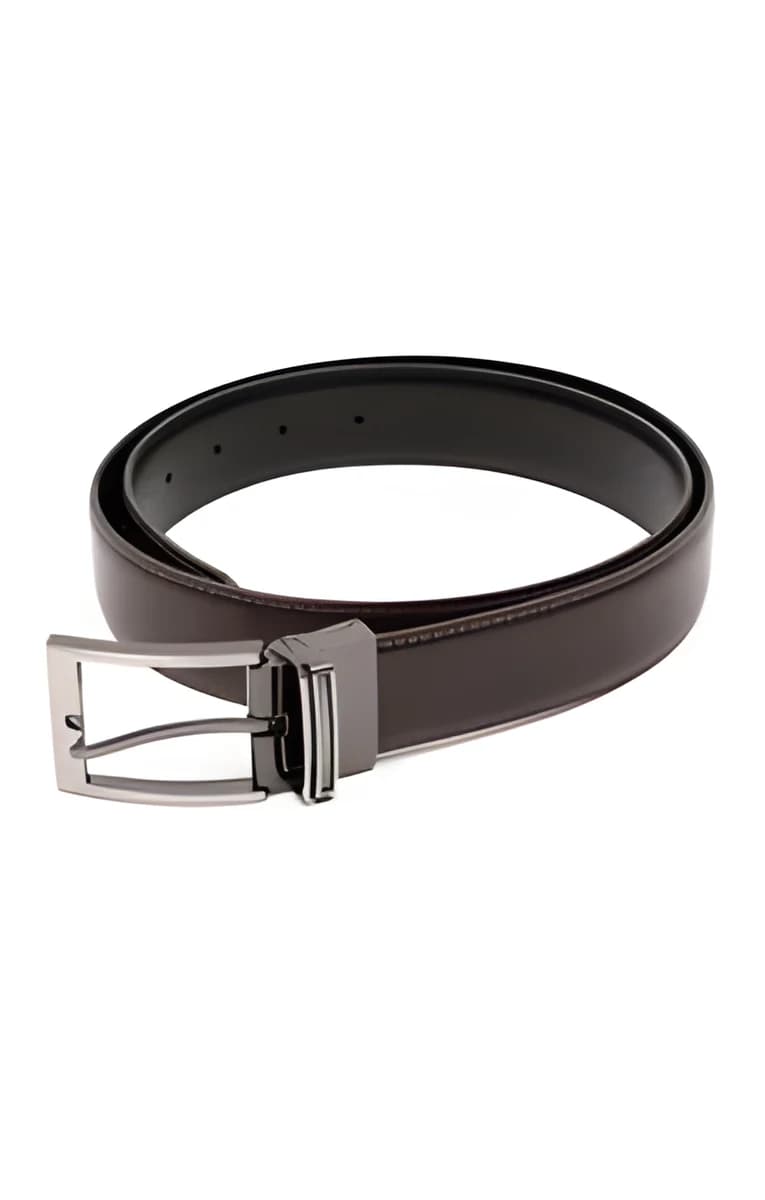 Ceinture réversible en cuir Surpiqcam – Marron