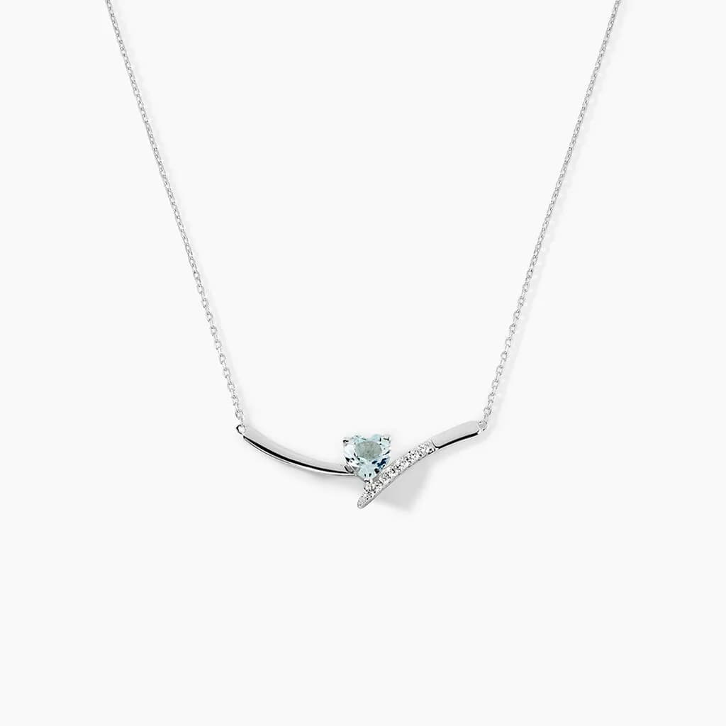Collier Eva Or Blanc Topaze Et Oxyde De Zirconium