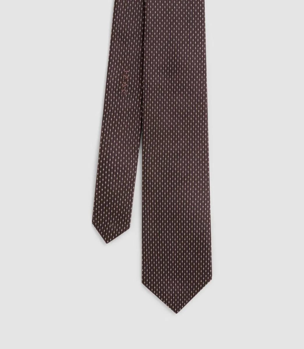Cravate classique 7cm chocolat "Jamin"