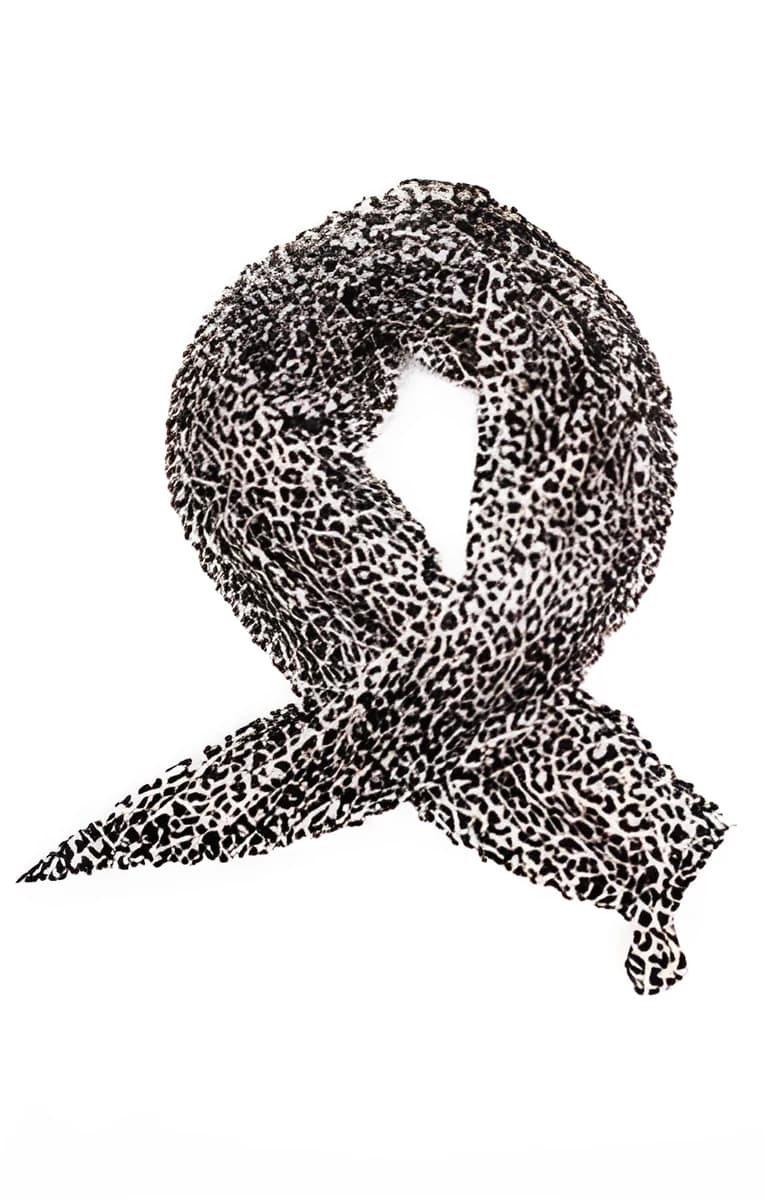 Petit foulard carré léopard – Beige
