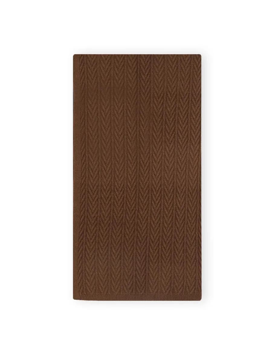 Écharpe en maille unie marron