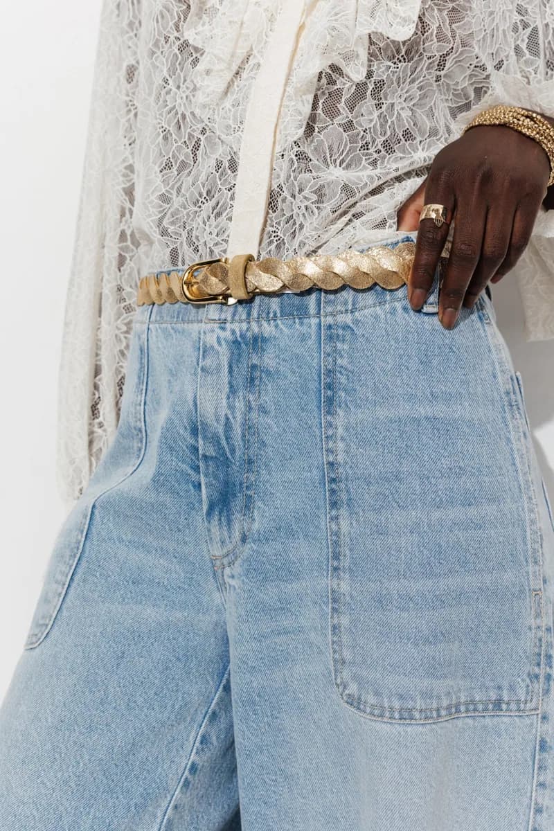 Fine ceinture en cuir irisé