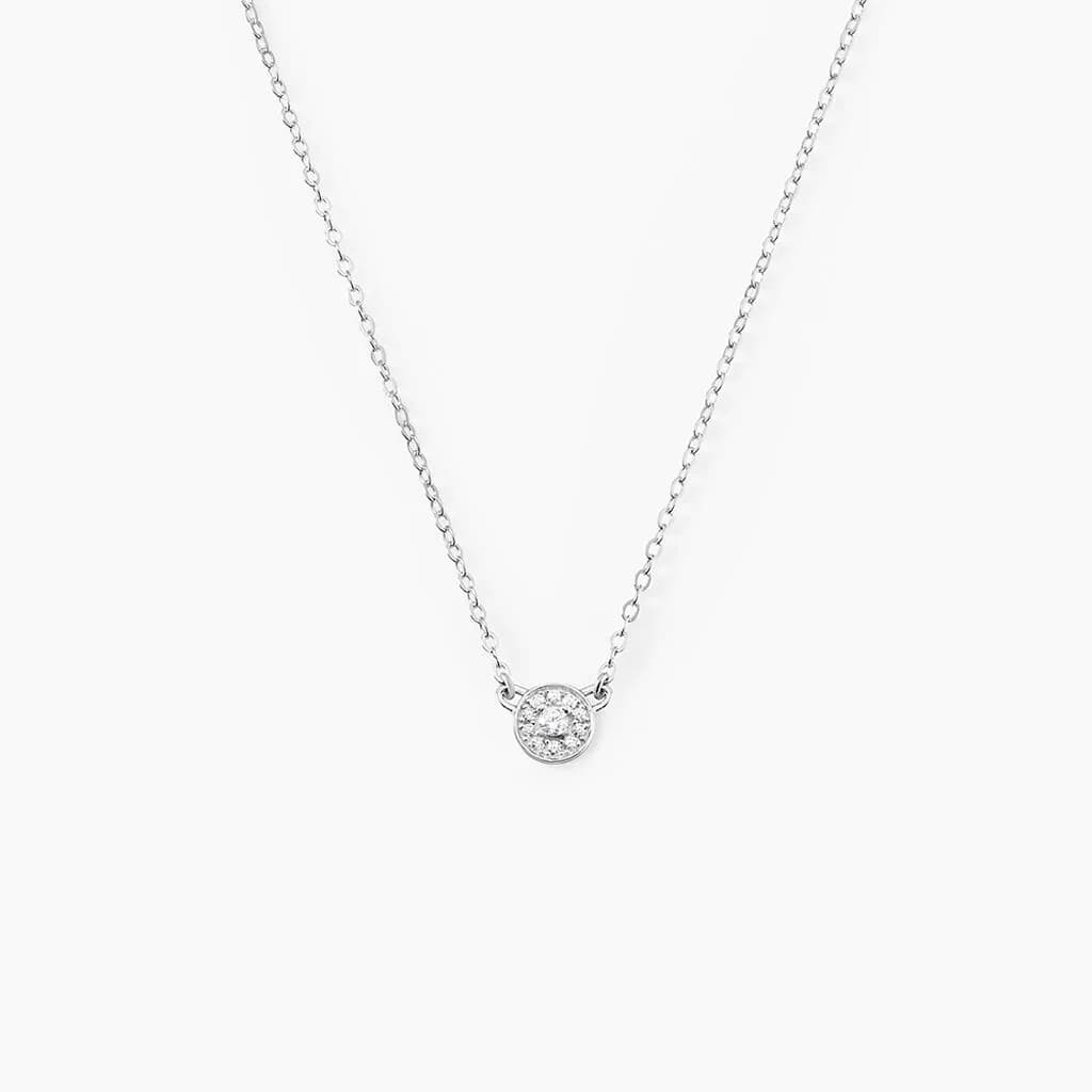 Collier Argent Blanc Auxana Oxyde De Zirconium