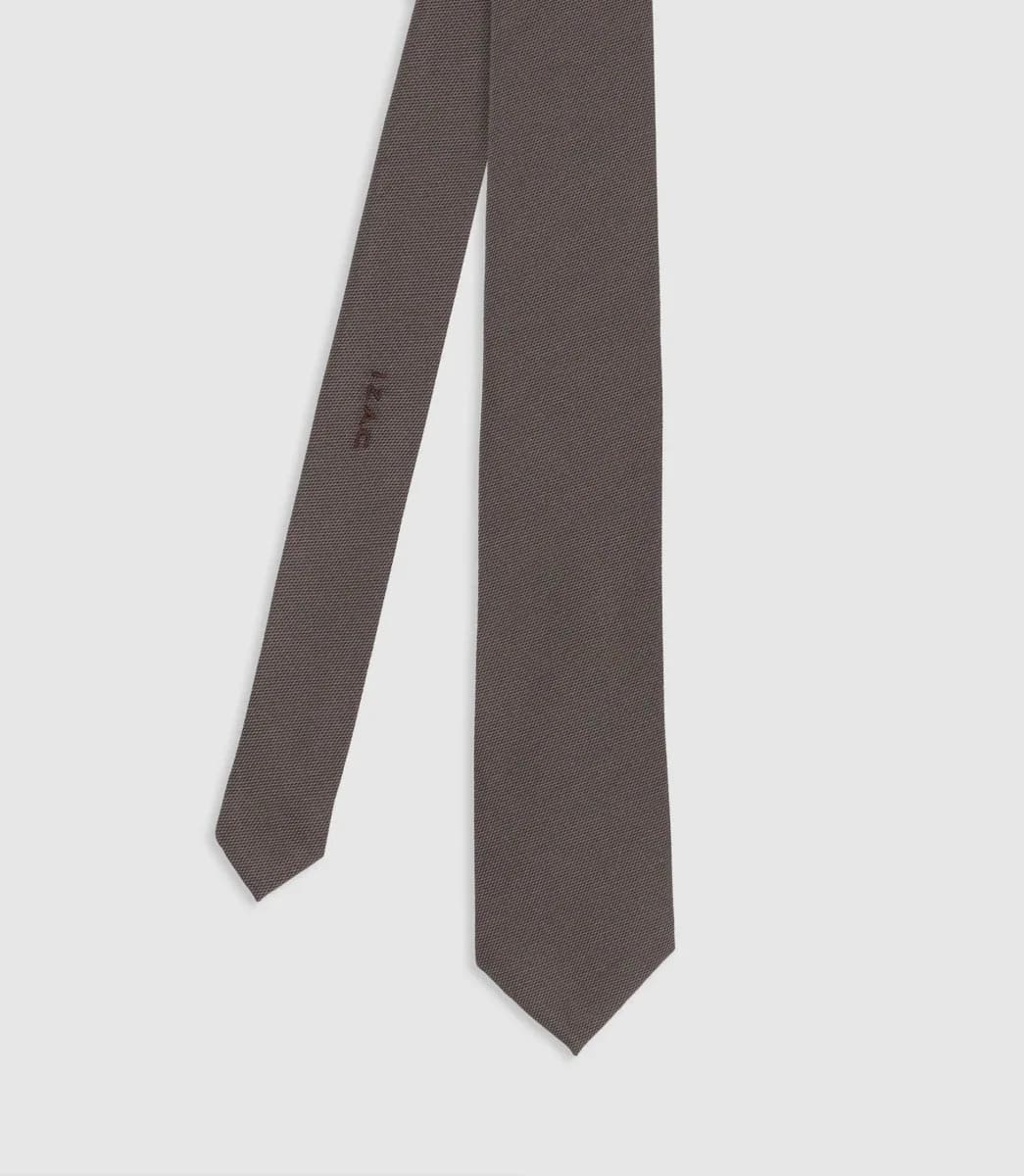 Cravate en tissu texturé marron