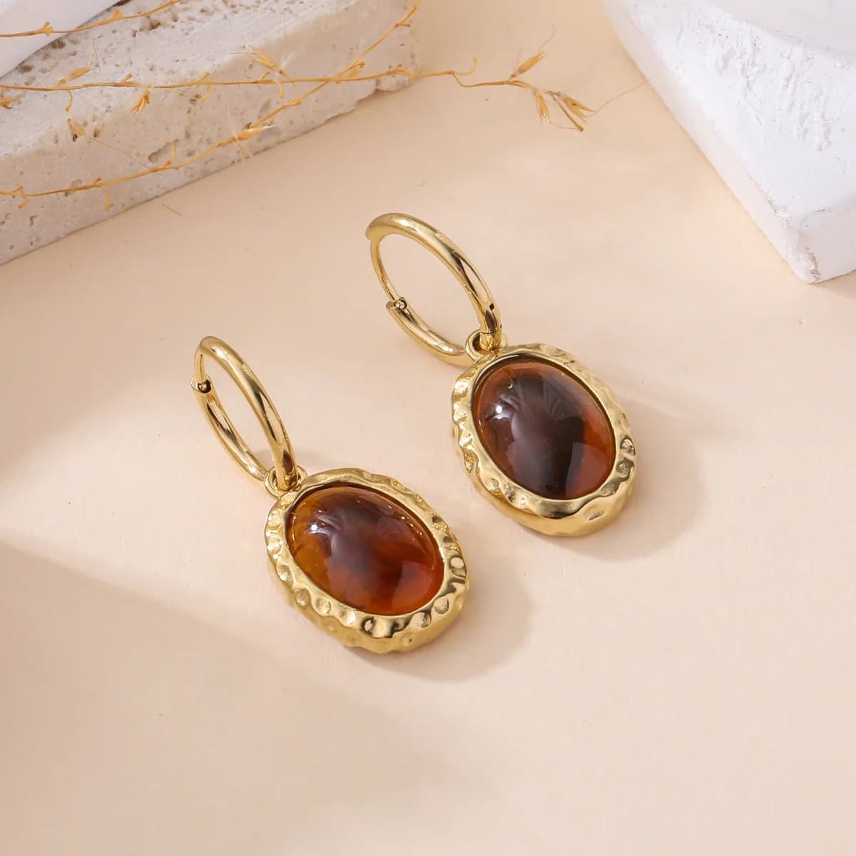 Boucle d'oreille Florentine Ambre