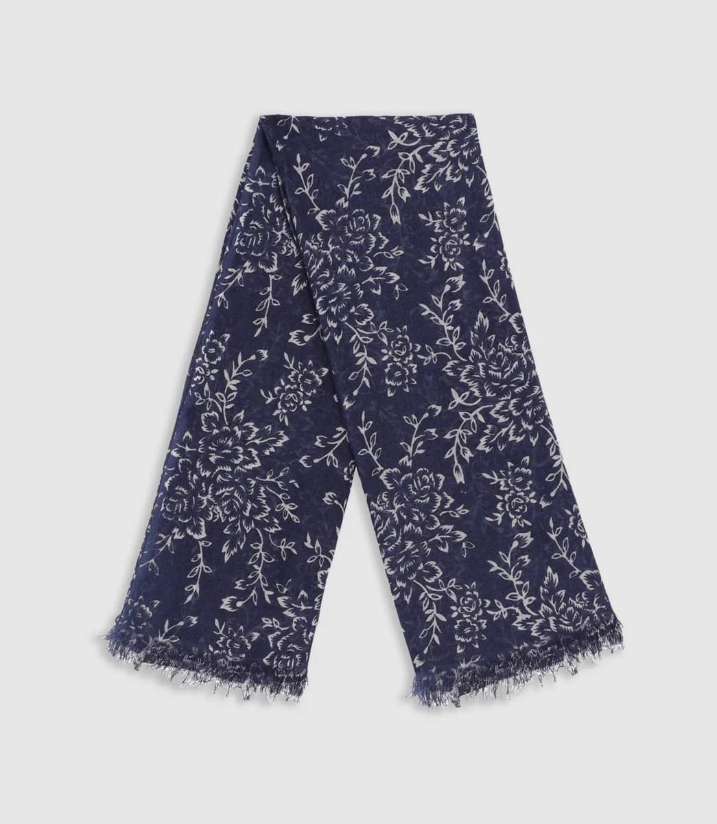 Écharpe à motif floral marine XARI
