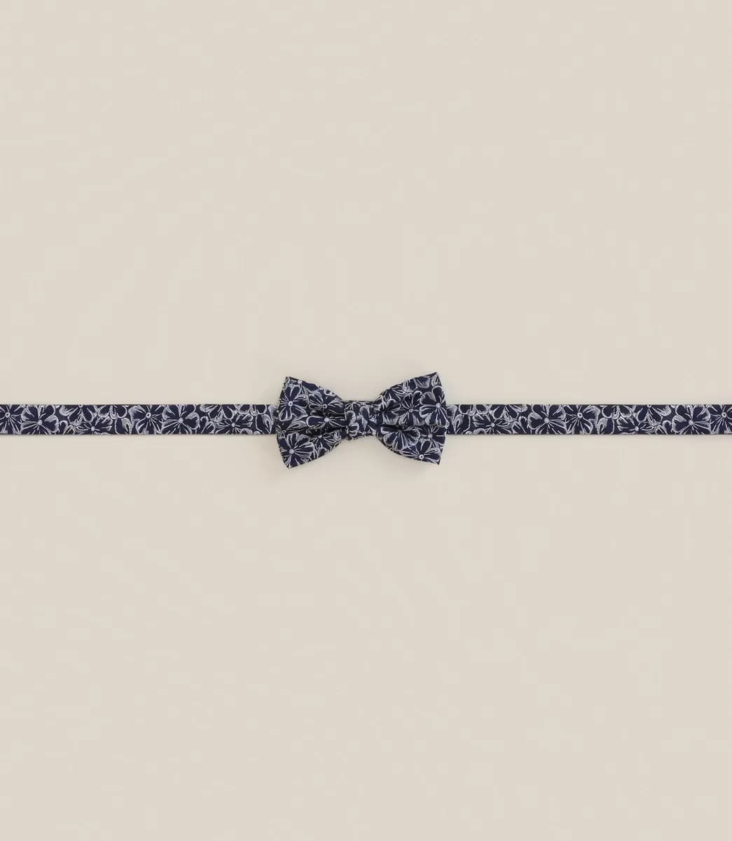 Noeud papillon floral bleu