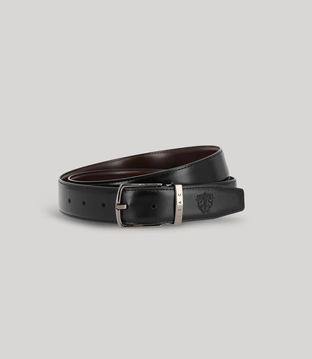 Ceinture réversible noir et marron