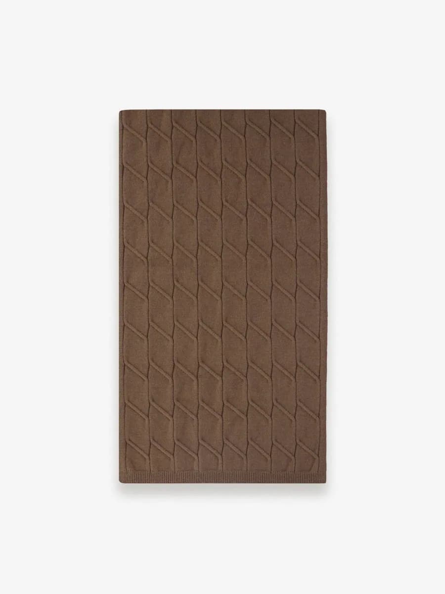 Écharpe en maille torsadée tabac