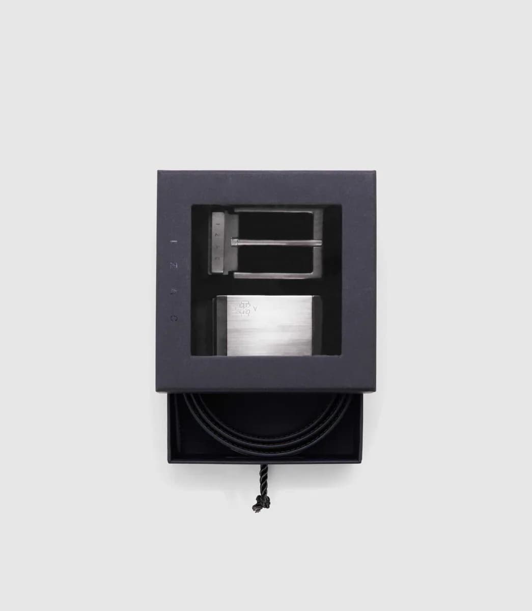 Coffret ceinture gris et noir